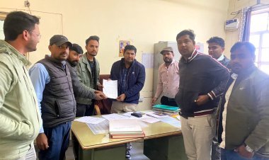 सीएचओ ने विभिन्न मांगों को लेकर बीसीएमओ को दिया ज्ञापन।