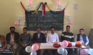 संस्कृत विद्यालय में वाटर हार्वेस्टिंग सिस्टम का उद्घाटन ।